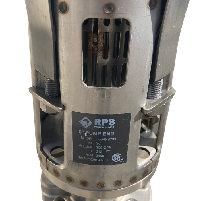 RPS 25HP 480V 230RPS250, Up to 400FT Head, 132 to 317GPM, Stainless Steel Submersible Pump End + Motor